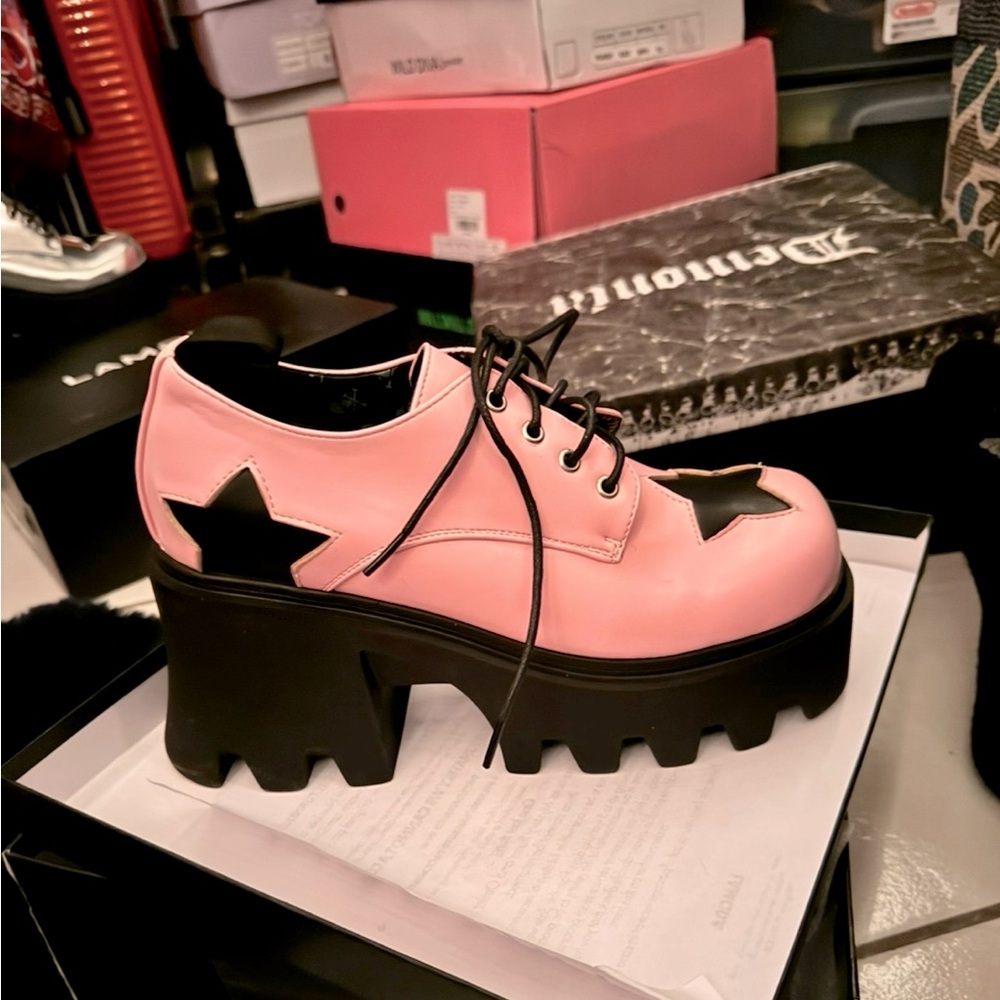 Pink platform shoes
